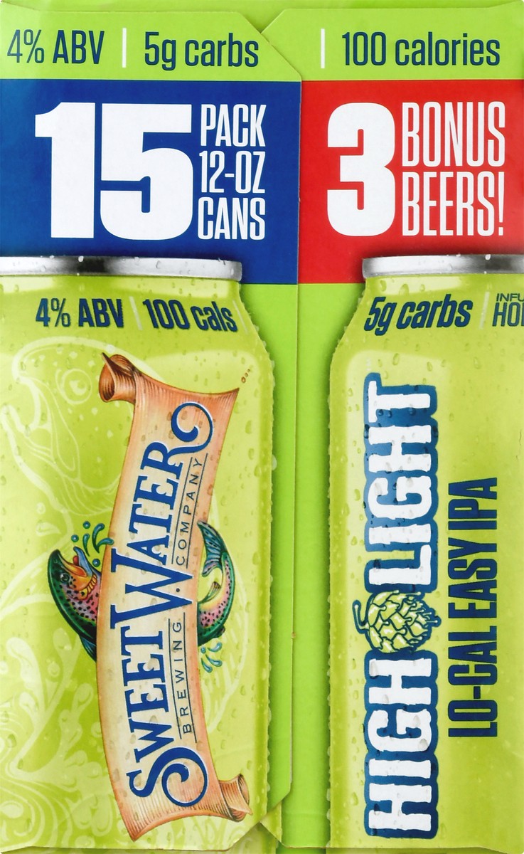 slide 2 of 11, SweetWater Brewing Co Lo-Cal Easy IPA 15 Pack High Light Beer 12 ea, 15 ct