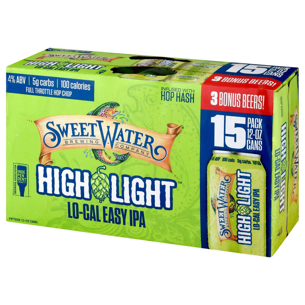 slide 10 of 11, SweetWater Brewing Co Lo-Cal Easy IPA 15 Pack High Light Beer 12 ea, 15 ct