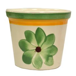 Blue Orange Pottery Small Beige Ceramic Flower Planter