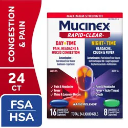 Mucinex Rapid Clear Pain, Headache & Mucus Congestion and Nighttime Liquid Gels
