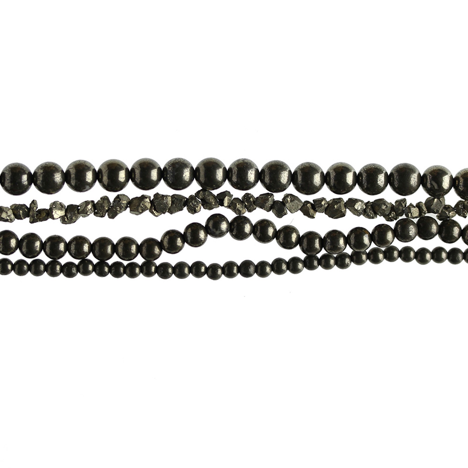 slide 2 of 6, Black Pyrite Semi-Precious Beads Value Pack By Bead Landing, 28 in