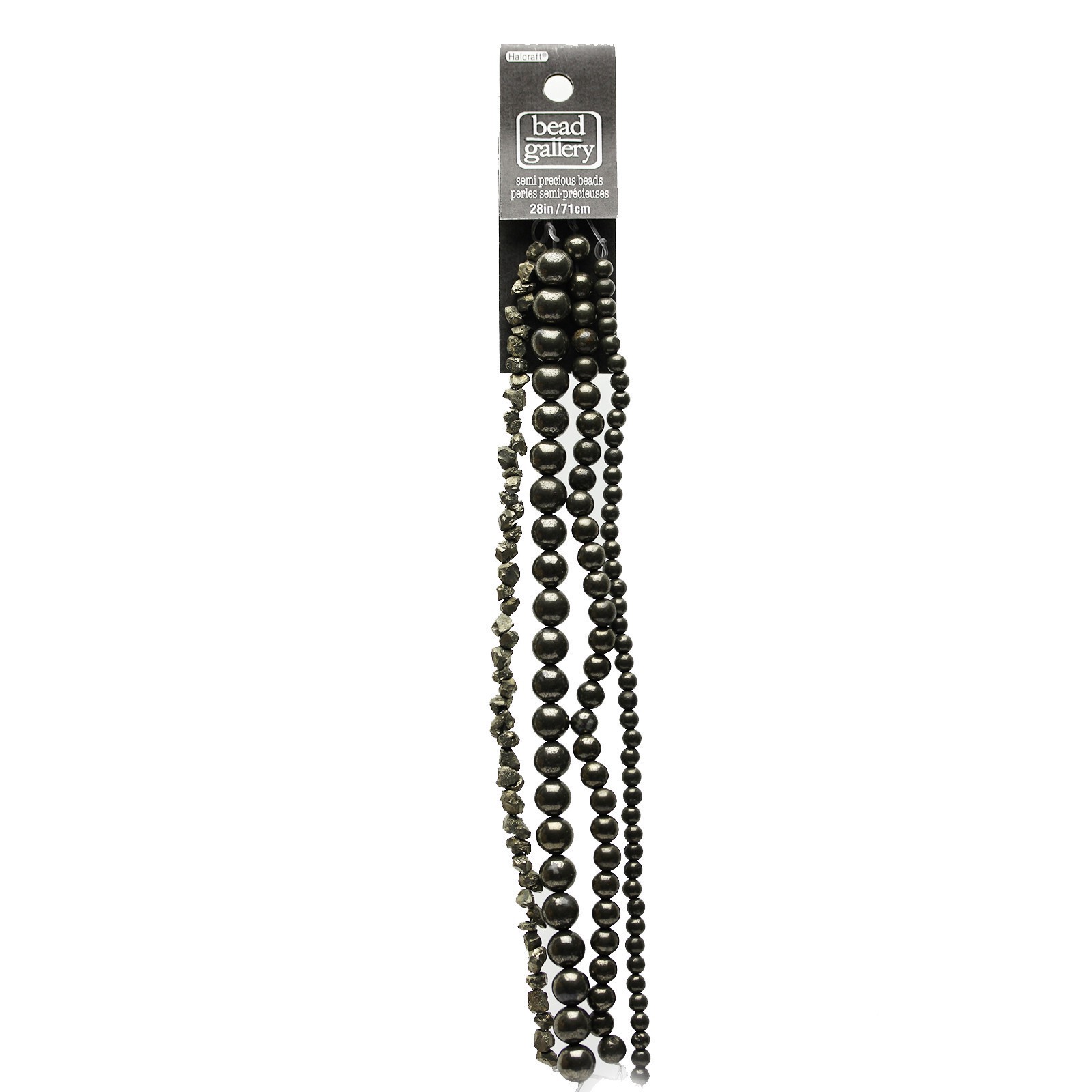 slide 5 of 6, Black Pyrite Semi-Precious Beads Value Pack By Bead Landing, 28 in
