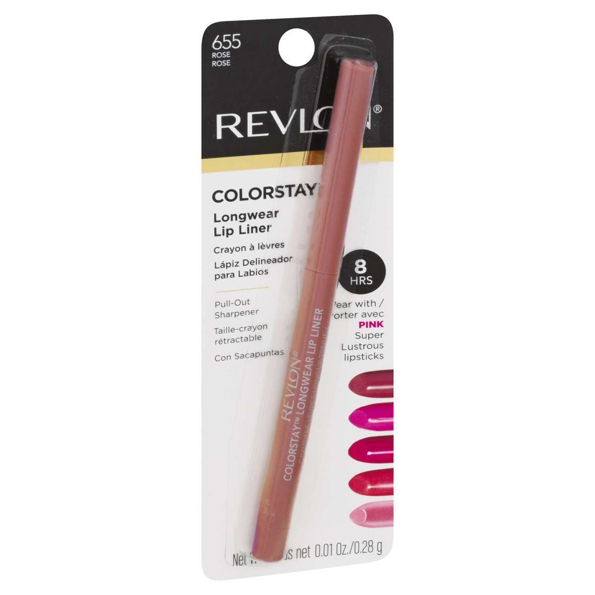 slide 2 of 9, Revlon ColorStay Rose 655 Longwear Lip Liner 0.01 oz, 0.01 oz