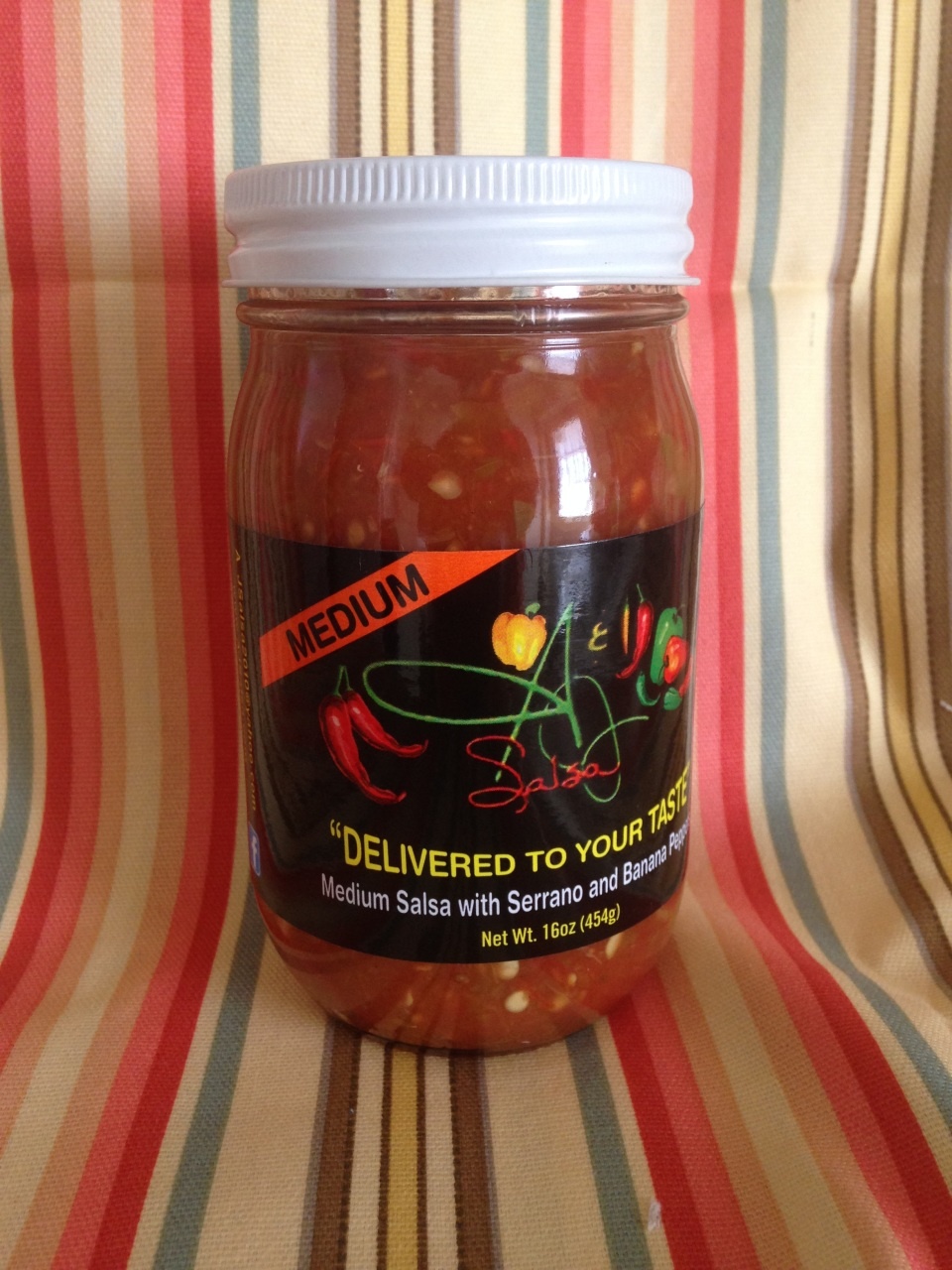 slide 1 of 1, A & J Salsa Company Medium Salsa Made With Serrano Peppers, 16 oz