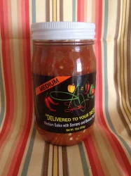 A & J Salsa Company Medium Salsa Made With Serrano Peppers