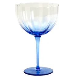 Scalloped Coupe Glass, Blue, 17 Oz.