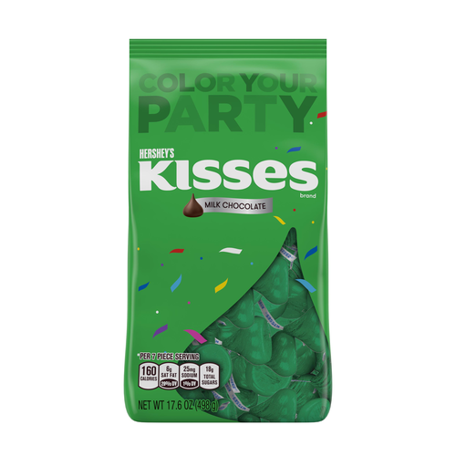 slide 1 of 1, Hershey's Kisses Milk Chocolates Green, 17.6 oz