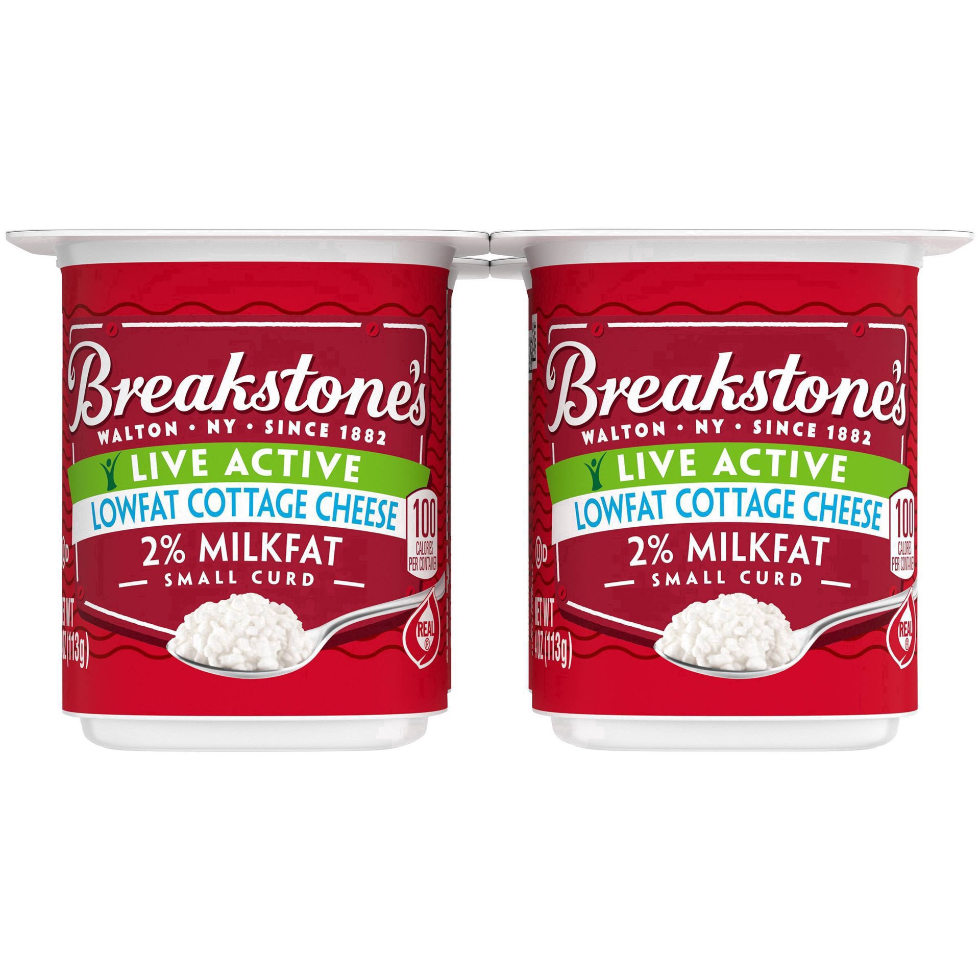 slide 18 of 42, Breakstone's Live Active Lowfat Small Curd Cottage Cheese with 2% Milkfat, 4 oz Cup, 4 Ct, 453 g