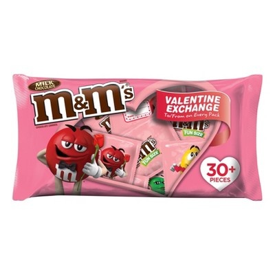 slide 1 of 1, M&M's Chocolate Candies, Valentine Exchange, Milk Chocolate, Fun Size, 14 oz