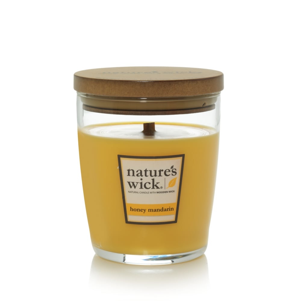 slide 1 of 1, Woodwick Nature's Wick Medium Jar Candle, Honey Mandarin, 10 oz