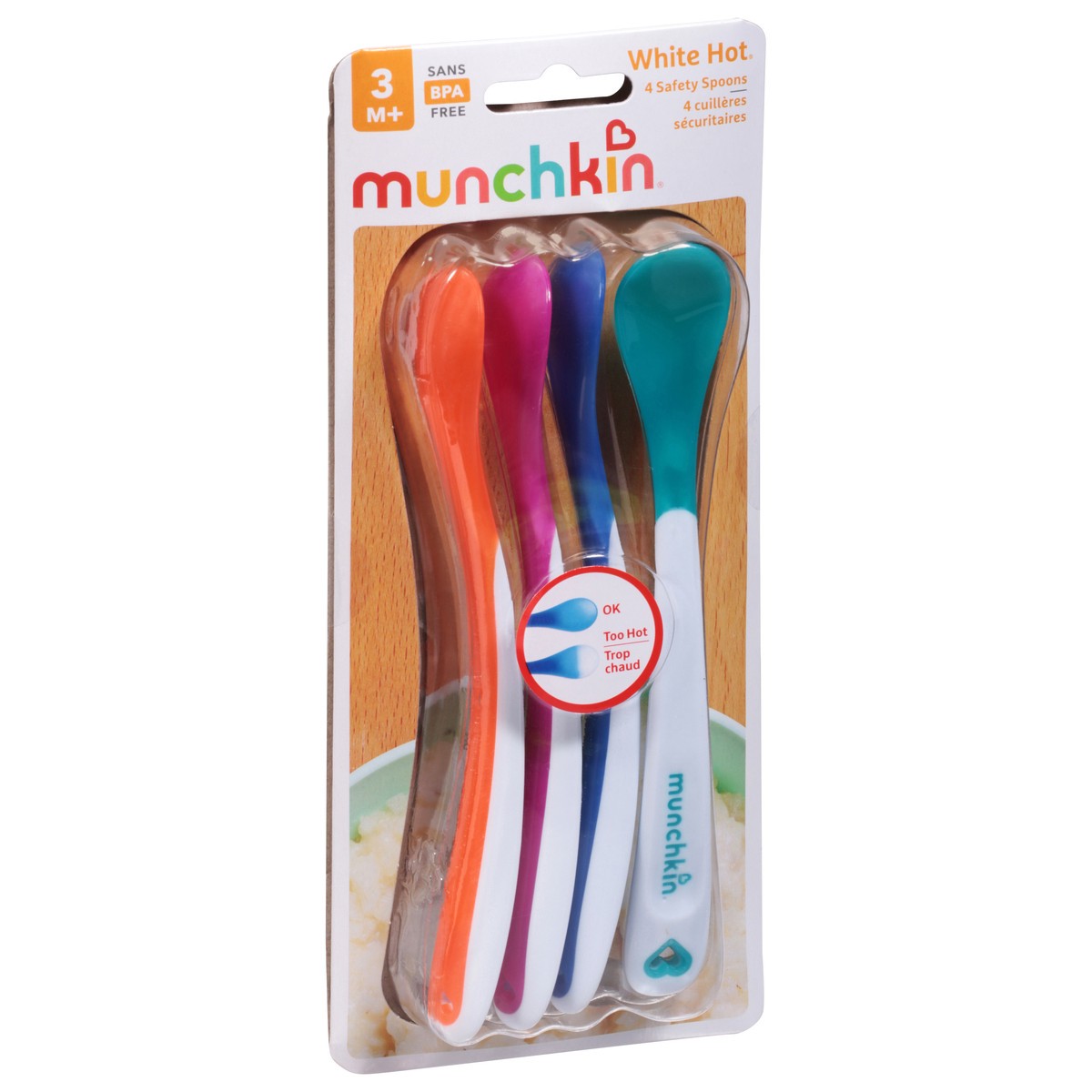 slide 2 of 9, Munchkin White Hot Safety Spoons 4 ea, 