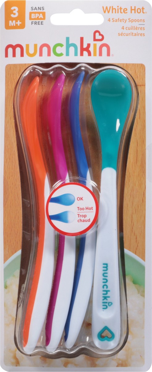 slide 6 of 9, Munchkin White Hot Safety Spoons 4 ea, 