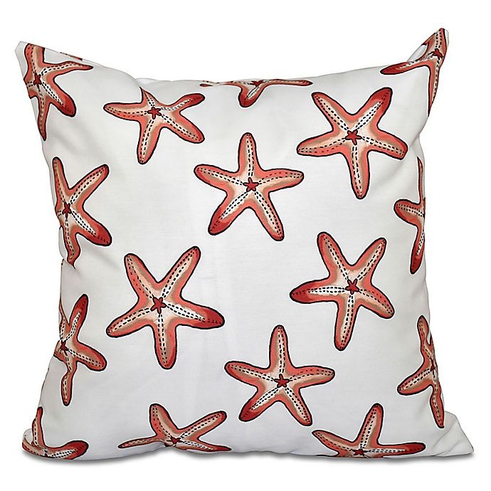 slide 1 of 1, E by Design Soft Starfish Geometric Throw Pillow - Coral, 1 ct