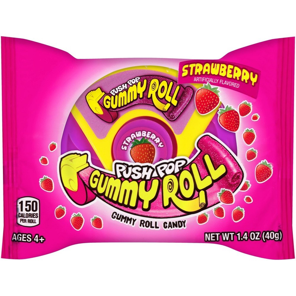 slide 2 of 5, Push Pop Gummy Roll Assorted Flavors Gummy Candy, 1.4 oz