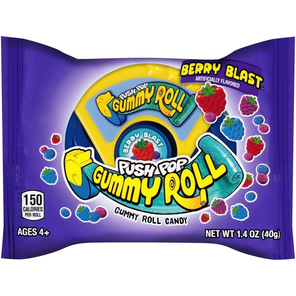 slide 4 of 5, Push Pop Gummy Roll Assorted Flavors Gummy Candy, 1.4 oz