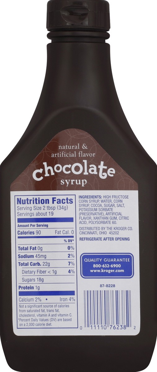 slide 6 of 6, Kroger Chocolate Flavored Syrup, 24 oz