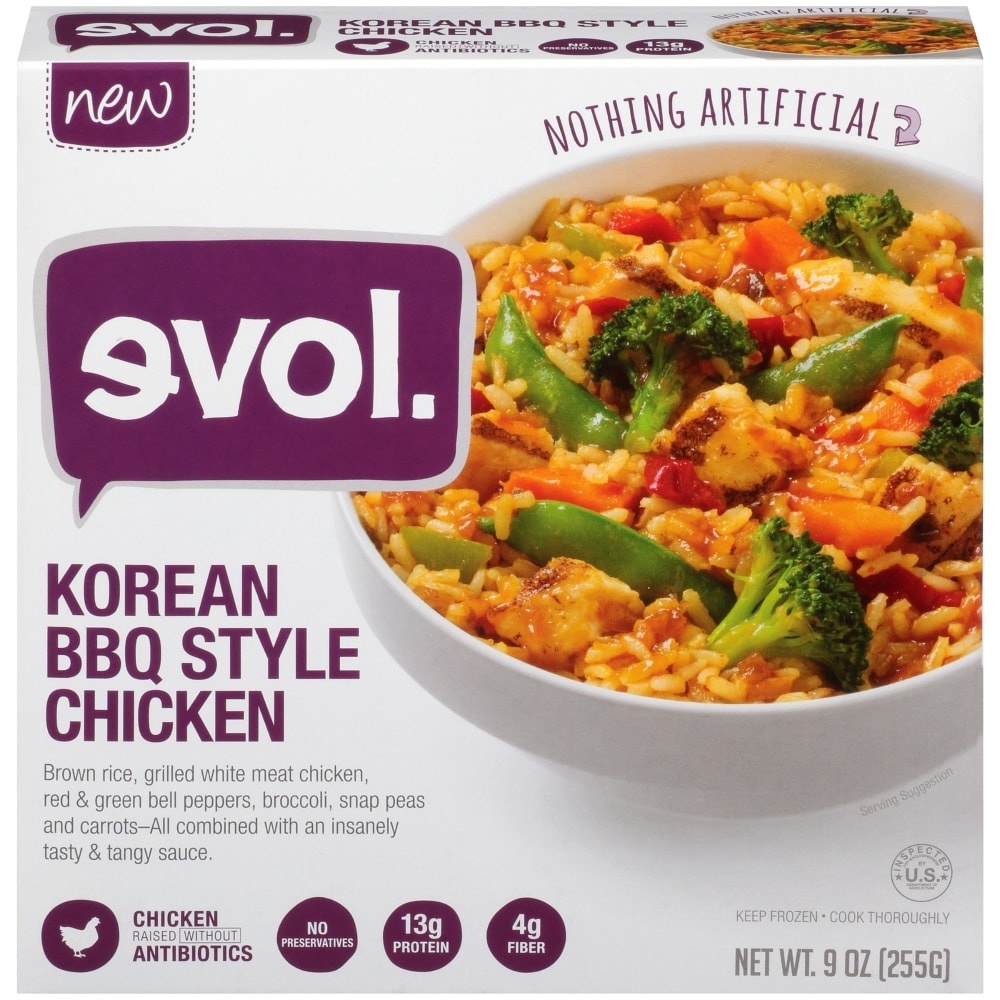 slide 1 of 1, EVOL Korean BBQ Style Chicken, 9 oz