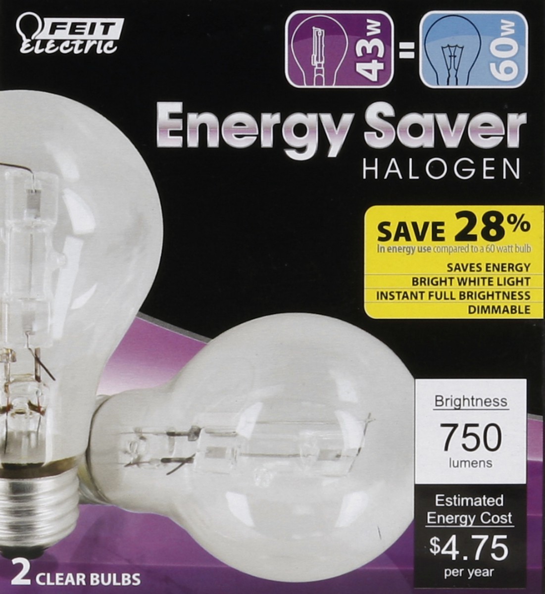slide 4 of 4, Feit Electric Light Bulb 2 ea, 2 ct