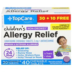 TopCare Children's Non-Drowsy Grape Allergy Relief 5 mg, 40 Tablets