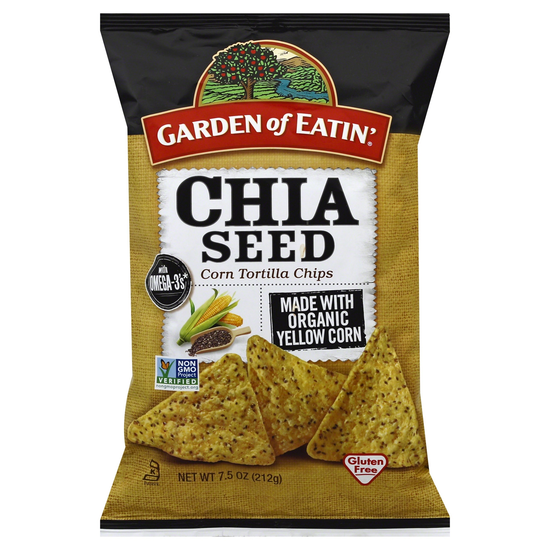 slide 1 of 1, Garden of Eatin' Tortilla Chips Chia Seed Corn, 7.5 oz