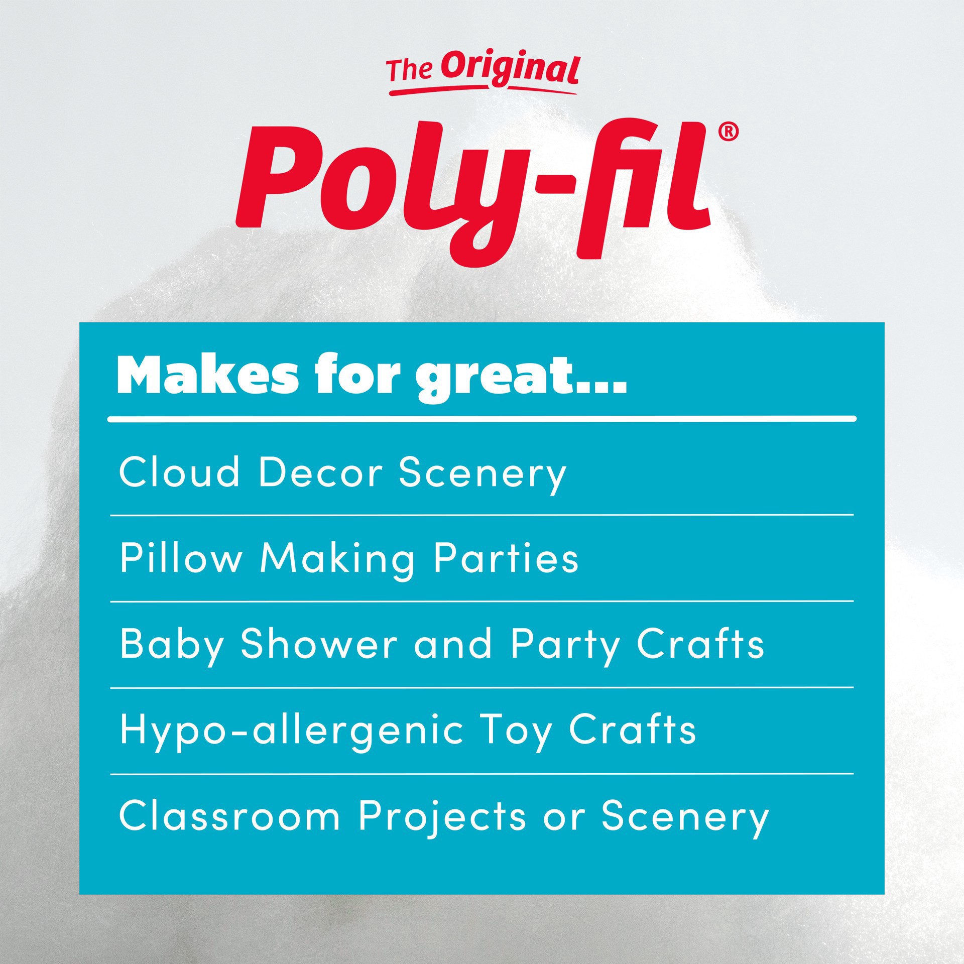 slide 3 of 6, The Original Poly-Fil Premium Polyester Fiber Fill Box, 20lb., 20 lb