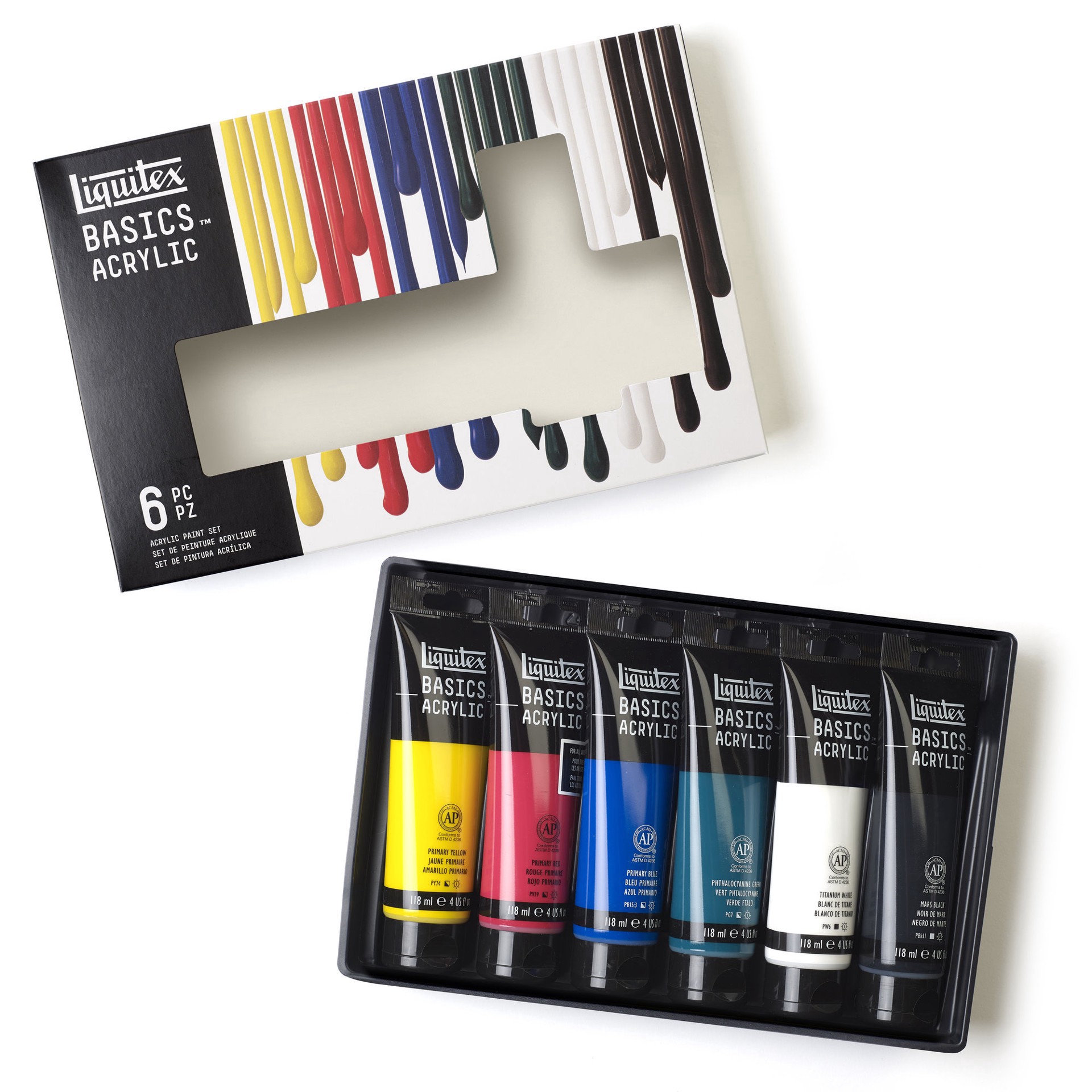 slide 6 of 6, Liquitex Basics Acrylic Color Starter Set, 4 fl oz