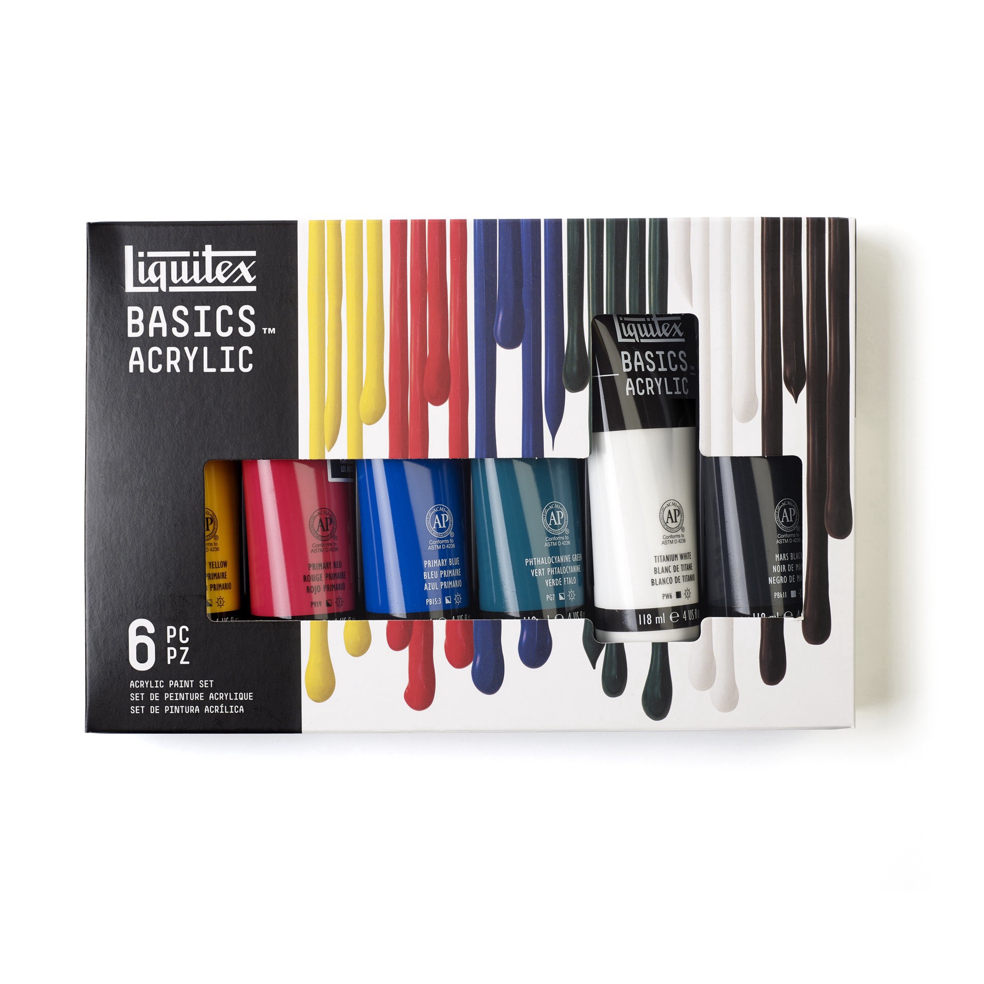 slide 3 of 6, Liquitex Basics Acrylic Color Starter Set, 4 fl oz
