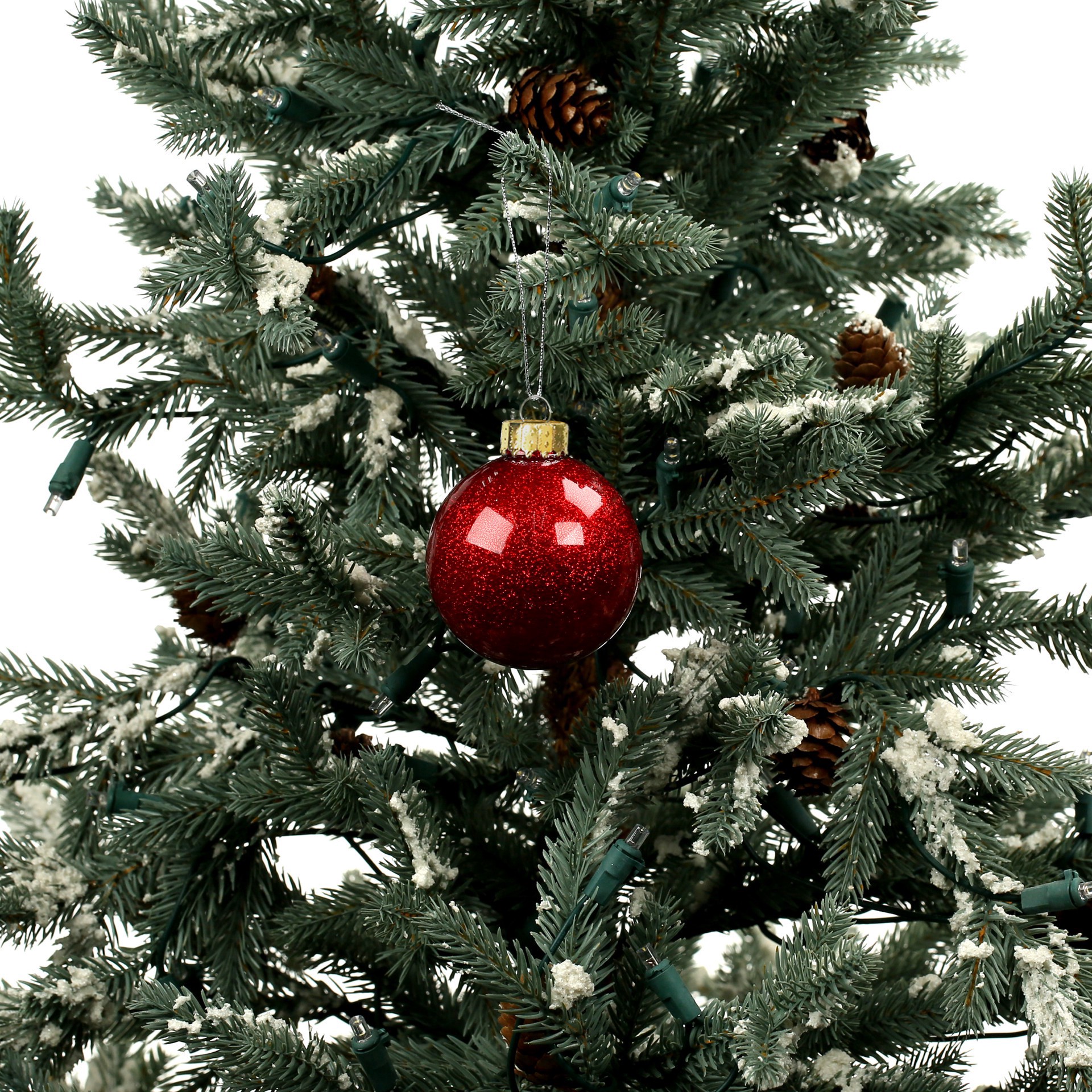 slide 2 of 3, 6 Pack 2.5" Glitter Glass Ball Ornaments By Ashland, 6 ct