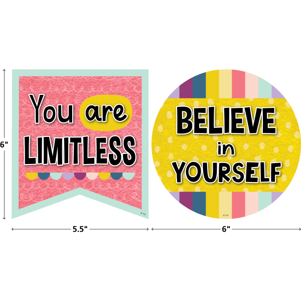 slide 2 of 2, Teacher Created Resources Accents, Oh Happy Day Positive Sayings, Multicolor, Pack Of 30 Accents, 30 ct