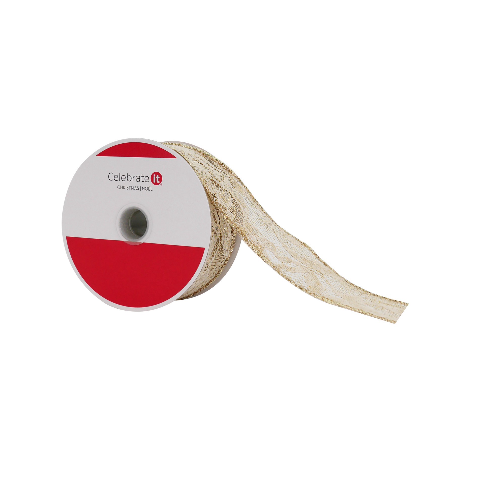 slide 2 of 3, 1.5" X 30ft. Linen Lace Wired Ribbon By Celebrate It, 1.5 in x 30 ft