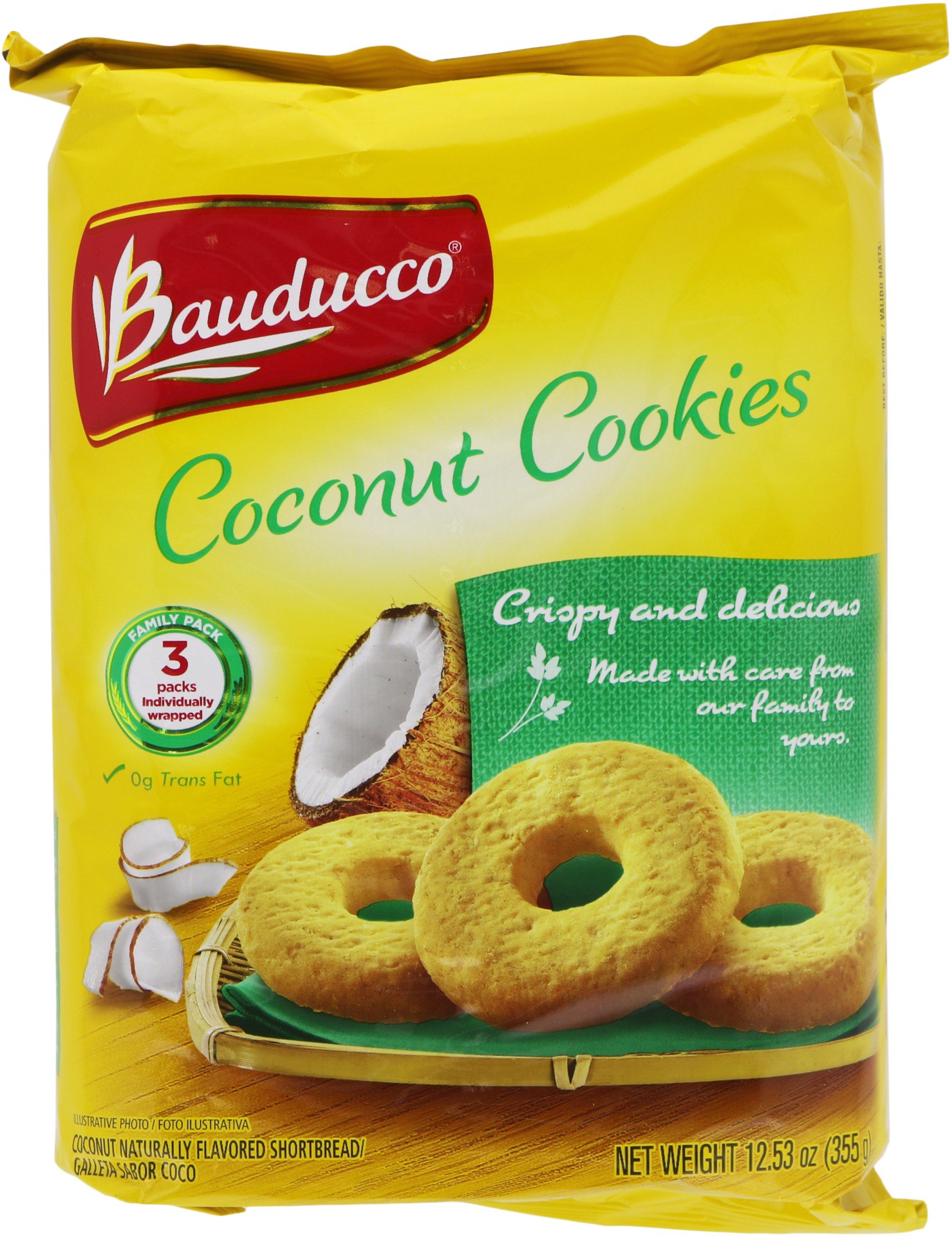 slide 1 of 1, Bauducco Coconut Cookies, 12 oz