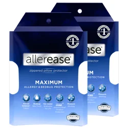 Allerease Maximum Zip Pillow Protector, King, 2 Pack