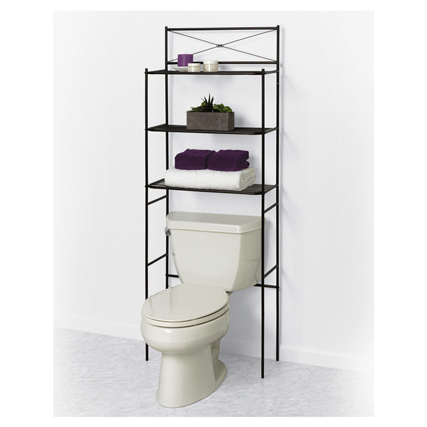 Zenna Home Cross Style Bathroom Spacesaver 10.25 in x 23.25 in x 64.7