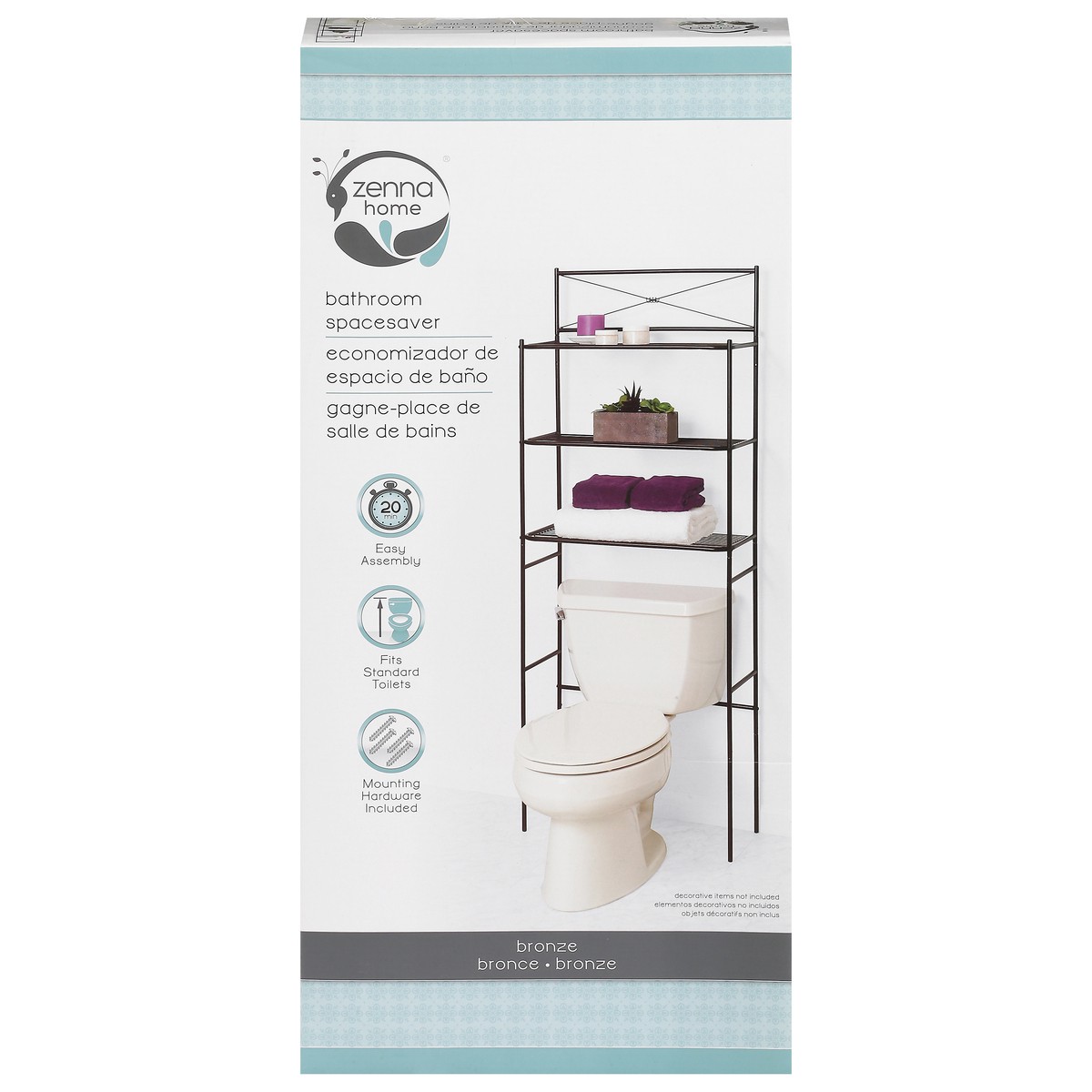 slide 1 of 9, Zenna Home Bronze Bathroom Spacesaver 1 ea, 1 ct