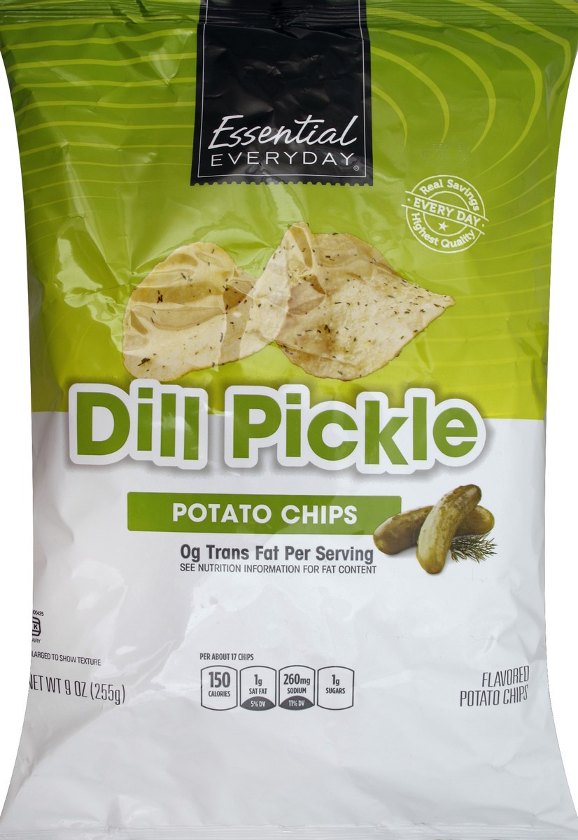 slide 6 of 6, Essential Everyday Potato Chips, Dill Pickle, 9 oz