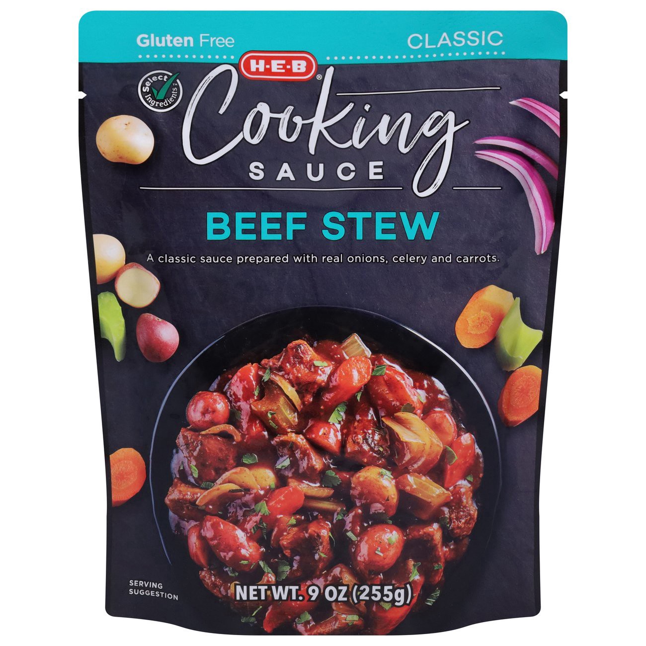 slide 1 of 1, H-E-B Select Ingredients Beef Stew Cooking Sauce, 9 oz