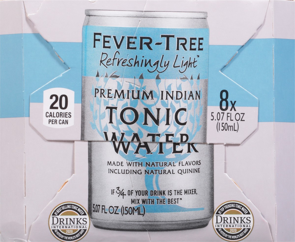 slide 4 of 9, Fever-Tree Refreshingly Light Premium Indian Tonic Water 8 - 5.07 fl oz Cans, 27.2 fl oz