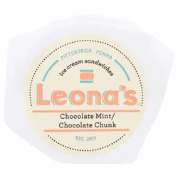 Leona's Chocolate Mint/Chocolate Chunk Ice Cream Sandwiches 1 Each