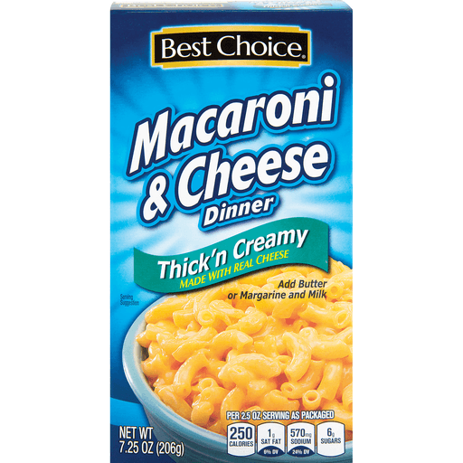 slide 1 of 1, Best Choice Thick 'N Creamy Macaroni & Cheese Dinner, 7.25 oz