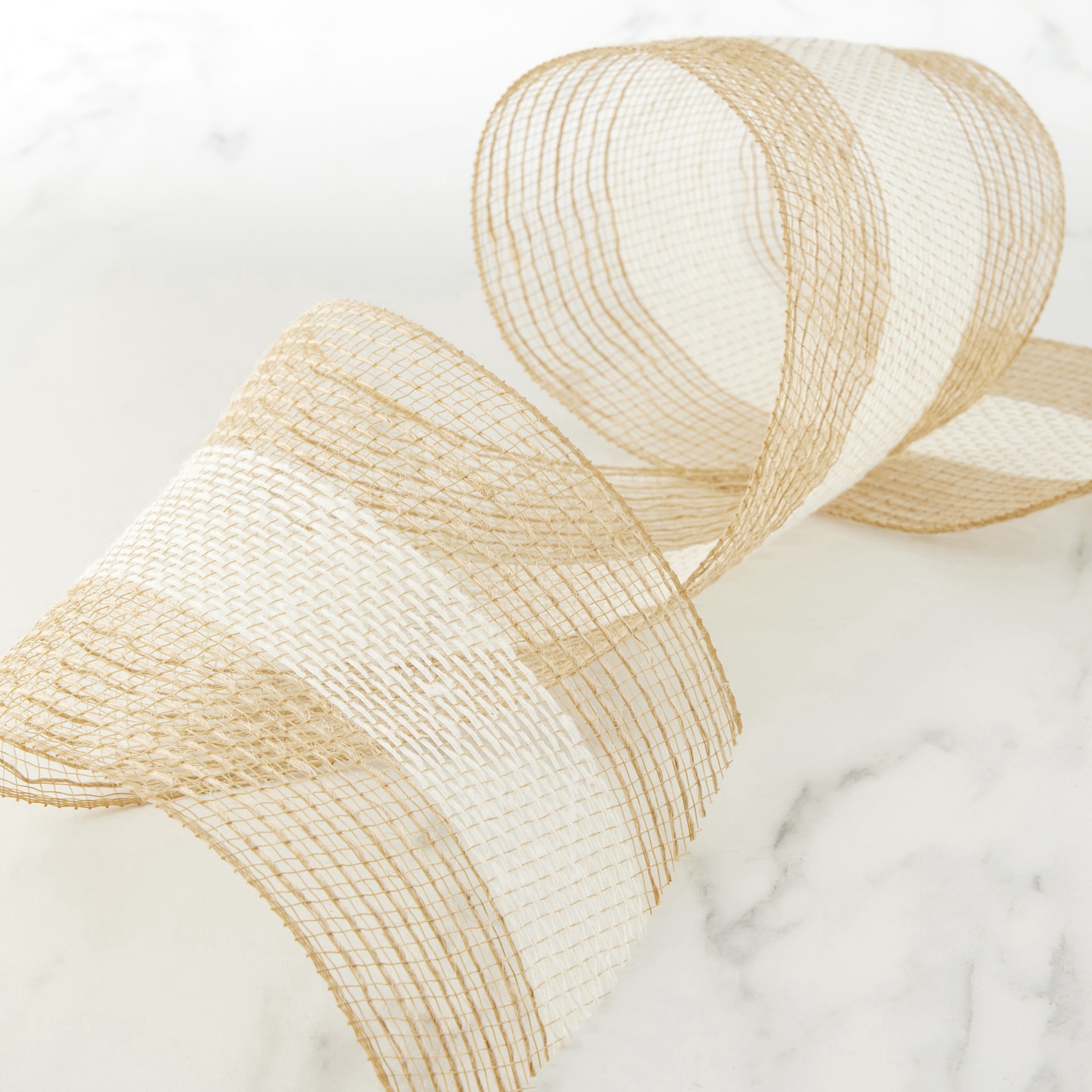 slide 2 of 4, 5.5" X 24ft. Mesh Jute & Cotton Wide Stripe Ribbon By Celebrate It, 5.5 in x 24 ft