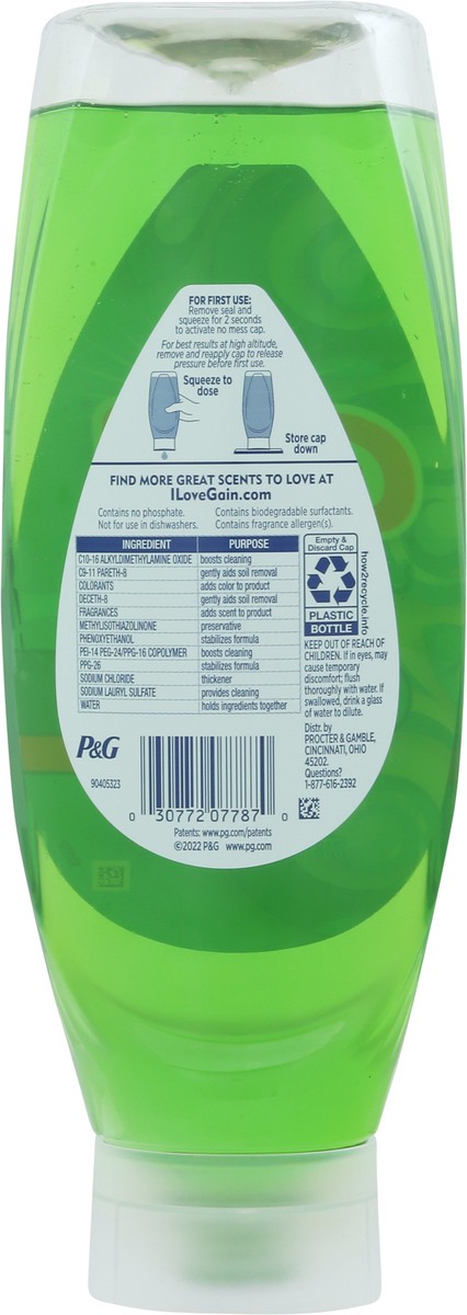 slide 4 of 9, Gain EZ-Squeeze Dishwashing Liquid Dish Soap, Original Scent, 24.3 fl oz