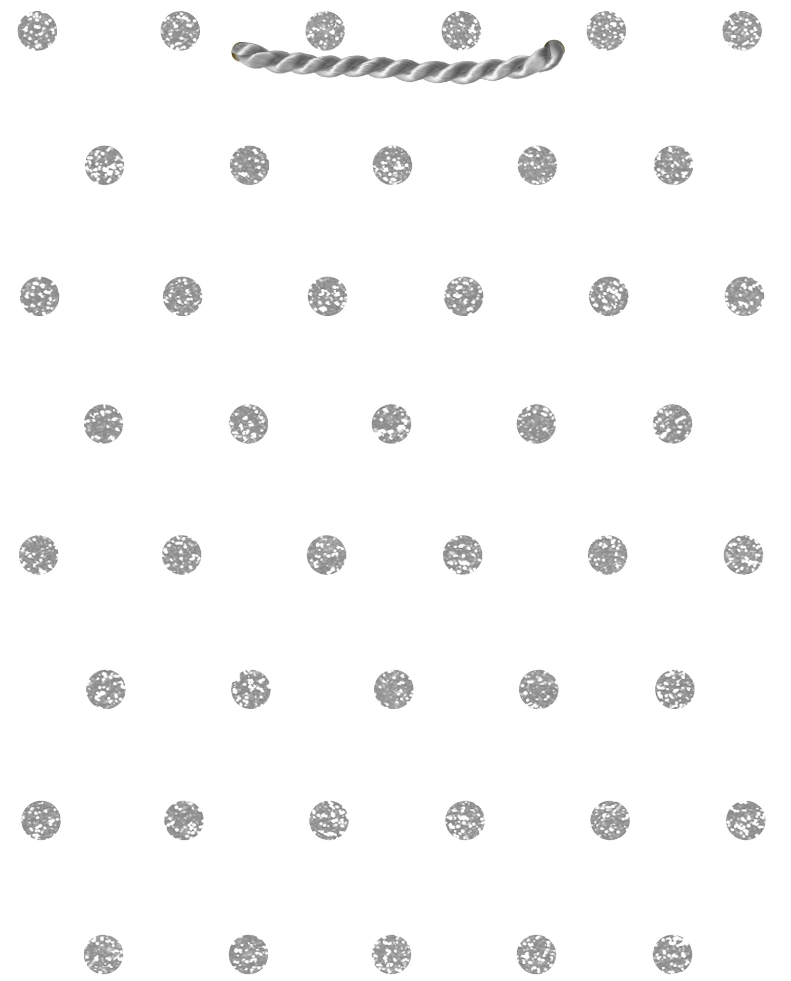 slide 1 of 1, Bag Medium White Glitte, 1 ct