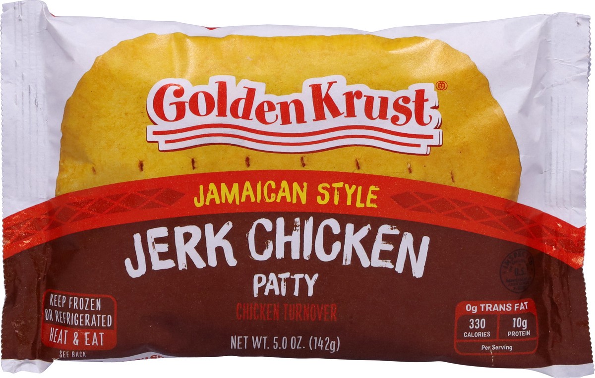 slide 4 of 13, Golden Krust Jamaican Style Jerk Chicken Patty 5.0 oz, 5 oz