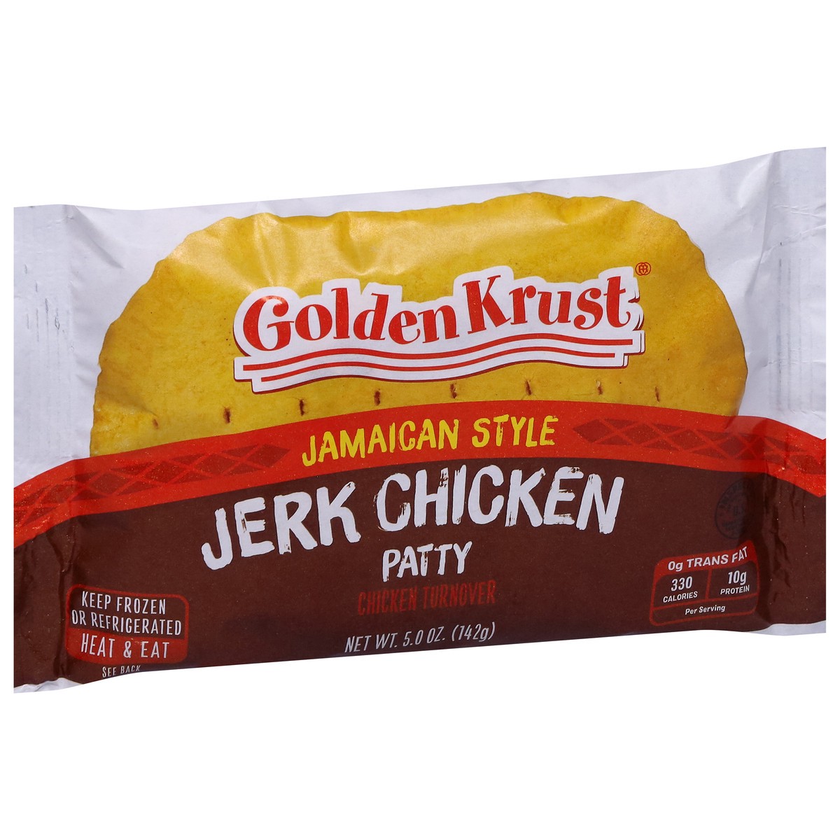 slide 3 of 13, Golden Krust Jamaican Style Jerk Chicken Patty 5.0 oz, 5 oz