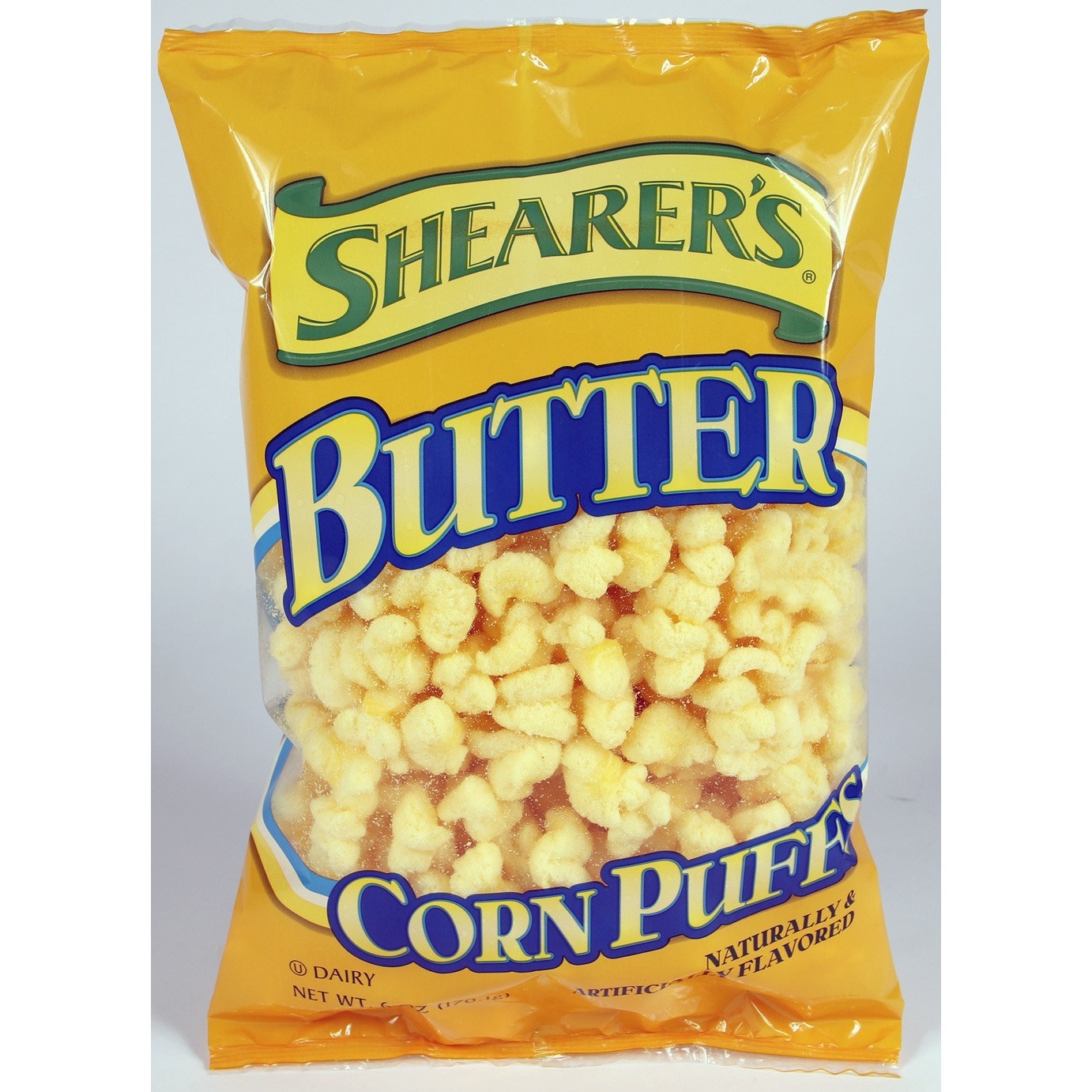slide 1 of 1, Shearer's Butter Corn Puffs, 6 oz