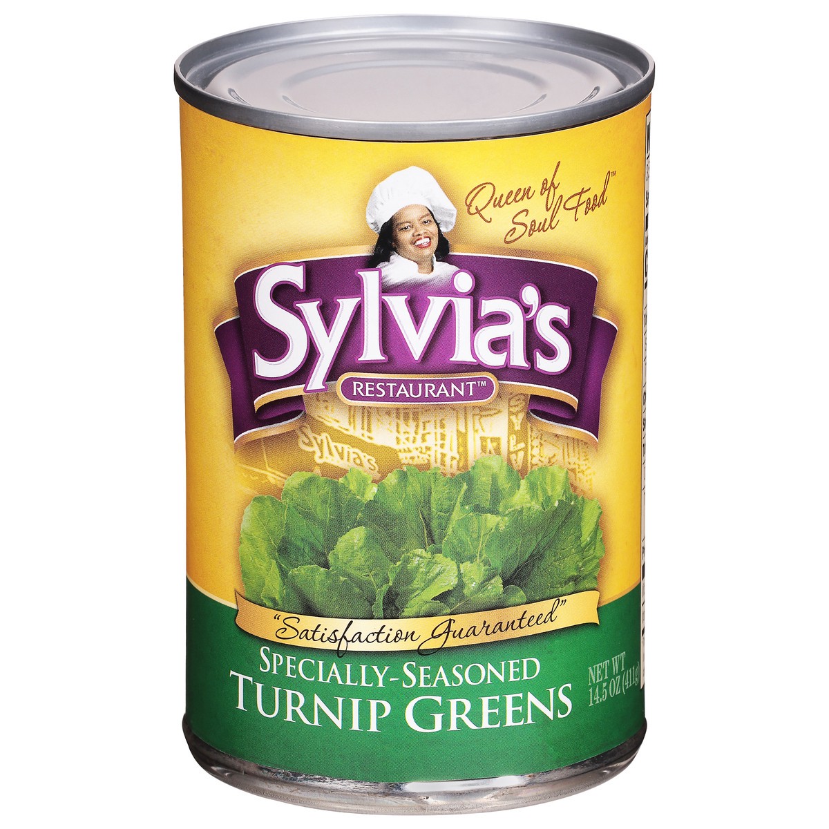slide 1 of 9, Sylvia's Restaurant Specially-Seasoned Turnip Greens 14.5 oz, 14 oz