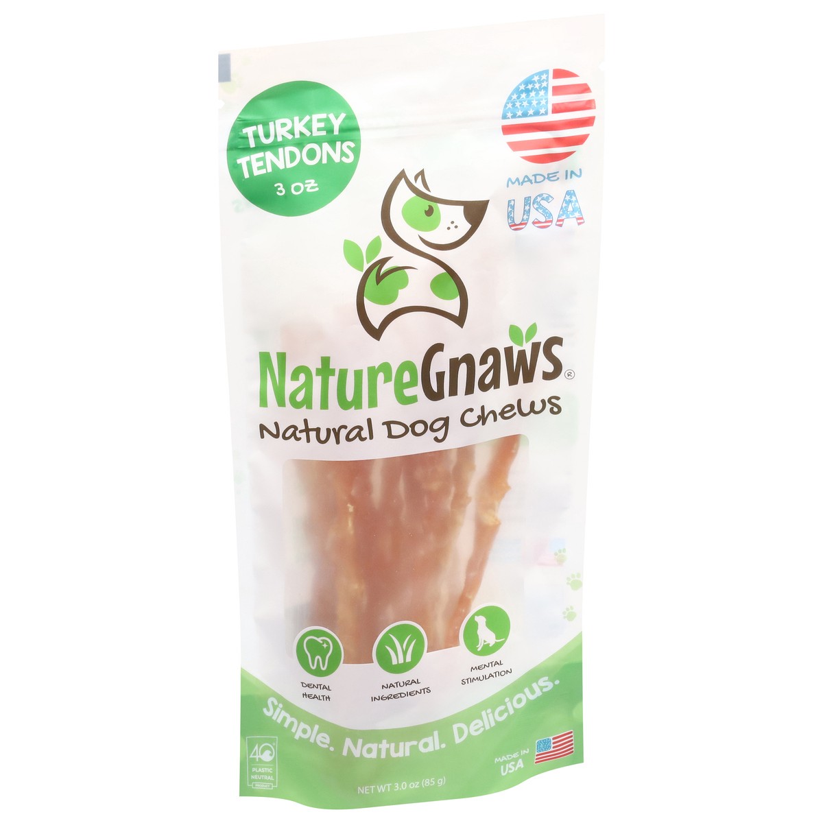 slide 4 of 4, Nature Gnaws Turkey Tendons Natural Dog Chews 3.0 oz, 3 oz