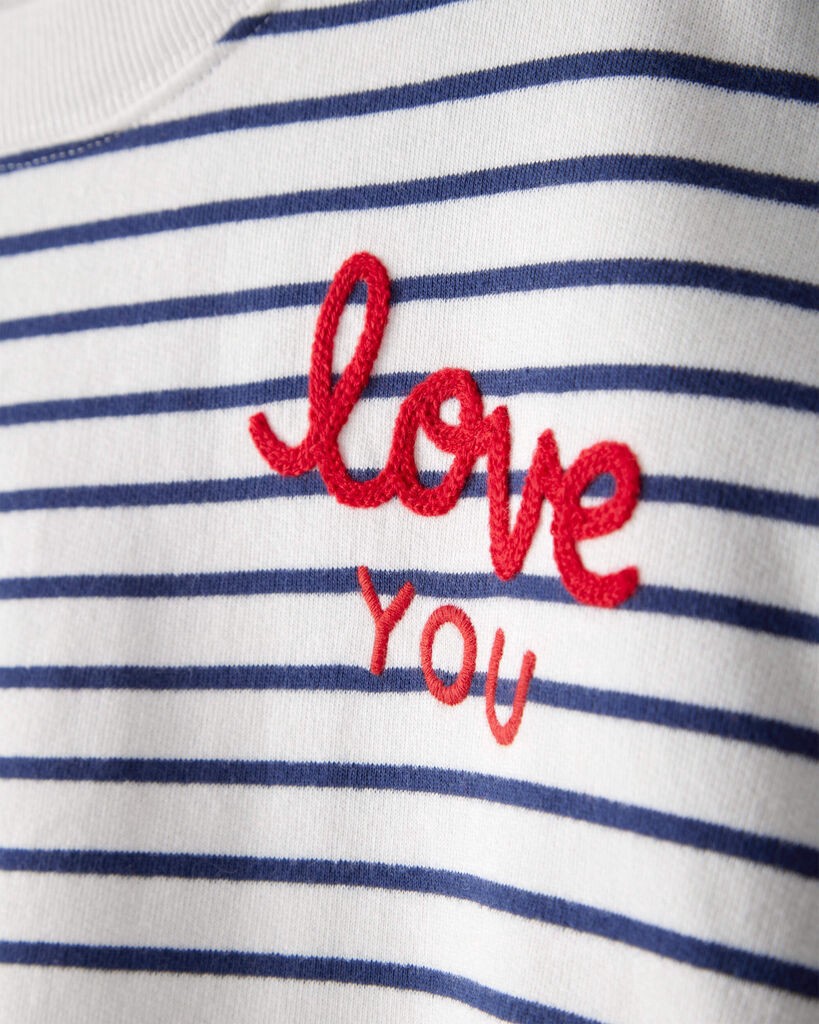 slide 2 of 3, Carter's Girls French Terry Long-Sleeve Top - Navy/White White 8, 1 ct