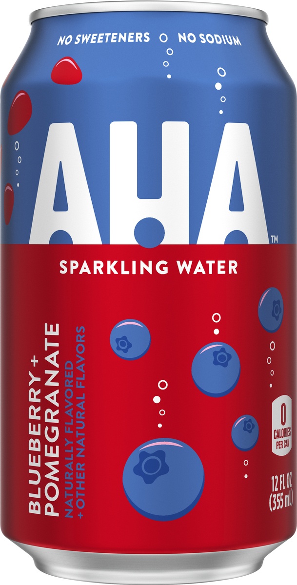slide 7 of 8, AHA Blueberry Pomegranate Sparkling Water, 12 fl oz