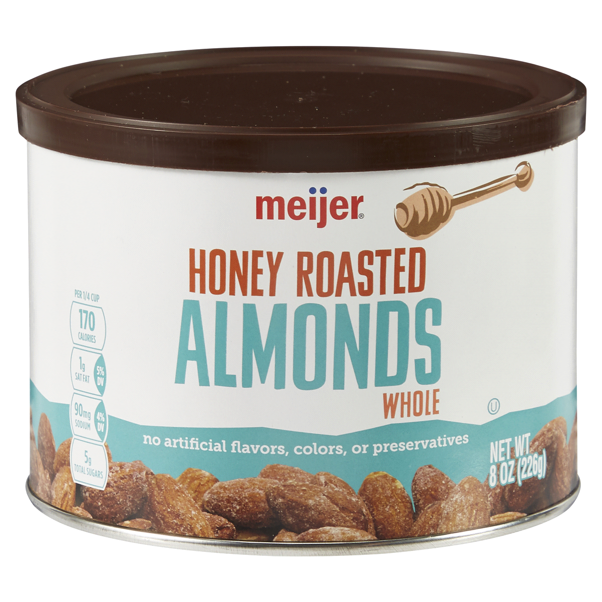 slide 1 of 5, Meijer Honey Roasted Whole Almonds, 8 oz